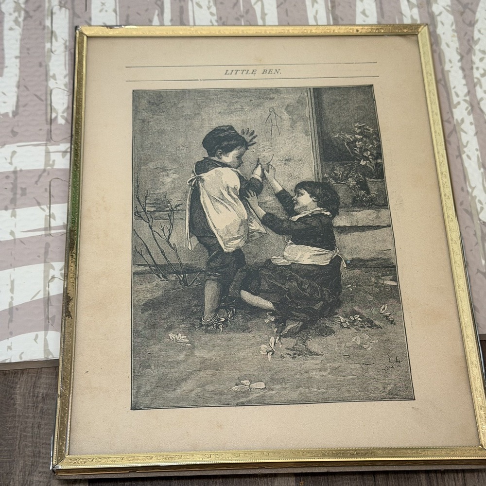 Little Ben 1889 Vintage Art Print Franz von Stuck Antique Painting Framed 8x10
